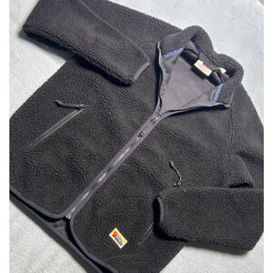 Fjallraven VARDAG Deep Pile Jacket Womens Small Oversized Retro Cardigan Sherpa